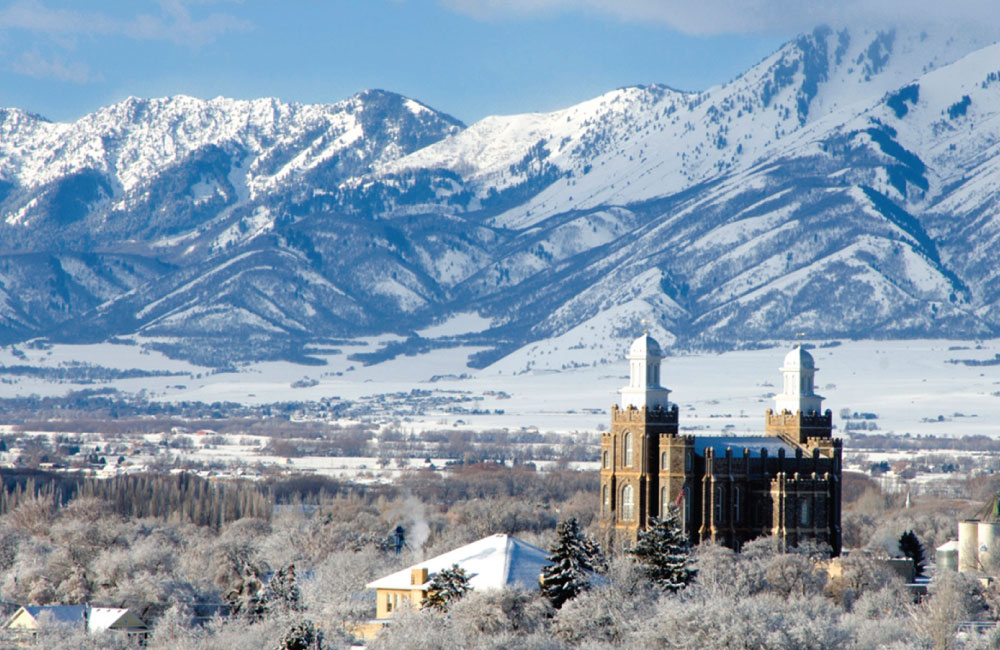 photographyTour/winter-temple.jpg, Logan LDS Temple and the Wellsville Mountains